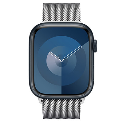Apple Watch Series9 45mm GPS+Cellularモデル MRQH3J/A+MTJR3FE/A A2984【ミッドナイト アルミニウムケース/シルバーミラネーゼループ】|中古ウェアラブル端末格安販売の【イオシス】