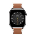 Apple Watch Hermes Series7 41mm GPS+Cellularモデル MKJ53J/A A2476【シルバーステンレススチールケース/(ゴールド)ヴォー・スウィフト・シンプルトゥールレザーストラップ】