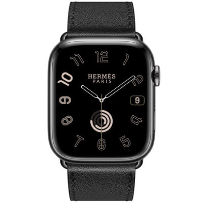 Apple Watch Hermes Series9 45mm GPS+Cellularモデル MRR23ZA/A  A2985【スペースブラックステンレススチールケース/ヴォー・スウィフト(黒)シンプルトゥールストラップ】|中古ウェアラブル端末格安販売の【イオシス】