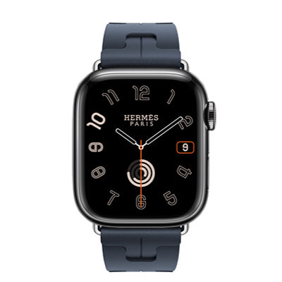 Apple Watch Hermes Series9 41mm GPS+Cellularモデル MRQ53J/A+MTHU3FE/A  A2982【スペースブラックステンレススチールケース/キリム(ネイビー)シンプルトゥールストラップ】|中古ウェアラブル端末格安販売の【イオシス】