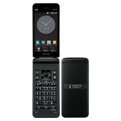 SIMロック解除済】au GRATINA KYF42 KYF42SZA ブラック【カメラなし