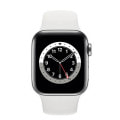 Apple Watch Series6 40mm GPS+Cellularモデル M06T3J/A A2375【シルバーステンレススチールケース/ ホワイトスポーツバンド】