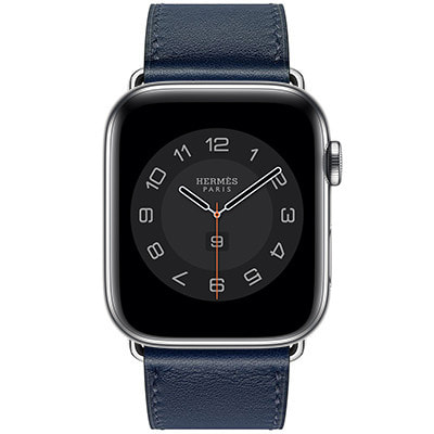 Apple Watch Hermes Series6 44mm GPS+Cellularモデル MG3G3J/A+MGX03FE/A A2376【 シルバーステンレススチールケース/ヴォー・スウィフト(ネイビー)シンプルトゥールレザーストラップ】|中古ウェアラブル端末格安販売の【イオシス】