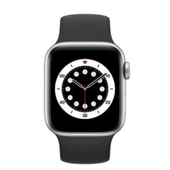 Apple Watch Series6 40mm GPSモデル MG183J/A+MYNJ2FE/A A2291【シルバーアルミニウムケース/ブラックソロループ(サイズ7)】