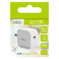 窒化ガリウムAC充電器 45W USB-C 1ポート ホワイト L-AC-G45W