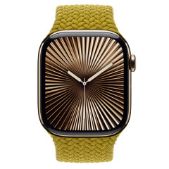 Apple Watch Series10 46mm GPS+Cellularモデル MX183J/A+MY463FE/A A3003【ゴールドチタニウムケース/シャルトリューズブレイデッドソロループ(サイズ8)】