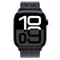 Apple Watch Series10 46mm GPSモデル MWX13J/A+MYJD3FE/A A2999【ジェットブラックアルミニウムケース/ブラック ブルーNikeスポーツループ】