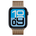 Apple Watch SE3 44mm GPSモデル MEP34J/A+MGJ44FE/A A3325【ミッドナイトアルミニウムケース/ゴールドミラネーゼループ(S/M)】