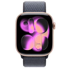 Apple Watch Series11 46mm GPSモデル MEWA4J/A+MFFH4FE/A A3333【ローズゴールドアルミニウムケース/アンカーブルースポーツループ】