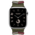 Apple Watch Hermes Series9 45mm GPS+Cellularモデル MRQP3J/A+MTHR3FE/A A2984【シルバーステンレススチールケース/(カーキ/グレー)ブリドン・シンプルトゥールストラップ】