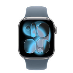Apple Watch Series11 42mm GPSモデル MEW14J/A+MFGE4FE/A A3331【スペースグレイアルミニウムケース/アンカーブルースポーツバンド】