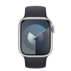Apple Watch Series9 41mm GPSモデル MR9M3J/A+MT9T3FE/A A2978【シルバーアルミニウムケース/ミッドナイトソロループ(サイズ7)】