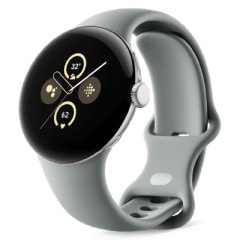 【専用充電ケーブル欠品】Google Pixel Watch2 Wi-Fiモデル Polished Silverアルミケース/Hazelアクティブバンド