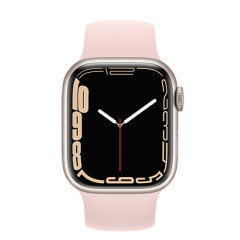 Apple Watch Series7 41mm GPSモデル MKNE3J/A+MKWE3FE/A A2473【スターライトアルミニウムケース/チョークピンクソロループ(サイズ4)】