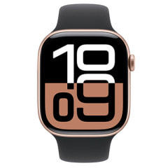 Apple Watch Series10 46mm GPSモデル MWX23J/A+MXM23FE/A A2999【ローズゴールドアルミニウムケース/ブラックスポーツバンド】