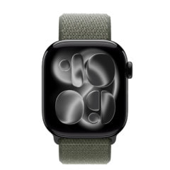 Apple Watch Series11 42mm GPSモデル MEW04J/A+MFFD4FE/A A3331【ジェットブラックアルミニウムケース/フォレストスポーツループ】