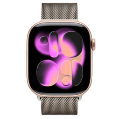 Apple Watch Series11 46mm GPSモデル MEWA4J/A+MGJ24FE/A A3333【ローズゴールドアルミニウムケース/ナチュラルミラネーゼループ】