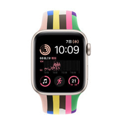 【第2世代】Apple Watch SE 40mm GPS+Cellularモデル MA9K4J/A A2725【スターライトアルミニウムケース/プライドエディション2025スポーツバンド】