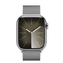 Apple Watch Series9 41mm GPS+Cellularモデル MRJ43J/A A2982【シルバーステンレススチールケース/シルバーミラネーゼループ】