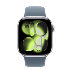 Apple Watch Series11 42mm GPSモデル MEW34J/A+MFGE4FE/A A3331【シルバーアルミニウムケース/アンカーブルースポーツバンド(S/M)】