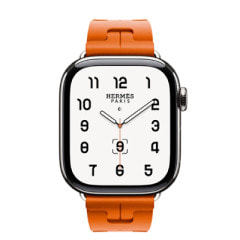 Apple Watch Hermes Series10 42mm GPS+Cellularモデル MX0Q3J/A+MXJJ3FE/A A3001【シルバーチタニウムケース/(オレンジ)キリム・シンプルトゥールディプロイアントバックル】