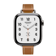 Apple Watch Hermes Series11 42mm GPS+Cellularモデル MF9P4J/A A3335【シルバーチタニウムケース/(ゴールド)アトラージュ・シンプルトゥールレザーストラップ】