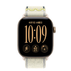 Apple Watch Series12 42mm GPSモデル MJFQ4X/A+MKUE4FE/A A3581【ライトゴールドアルミニウムケース/チョークカームNikeスポーツループ】
