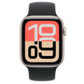 Apple Watch SE3 44mm GPS+Cellularモデル MEQ34J/A+MYAF3FE/A A3328【スターライトアルミニウムケース/ブラックソロループ(サイズ8)】
